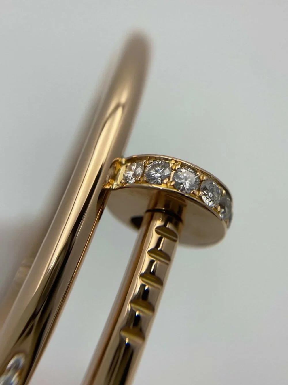 Cartier Juste un Clou Bracelet Classic 18K Rose Gold Diamonds Size 16